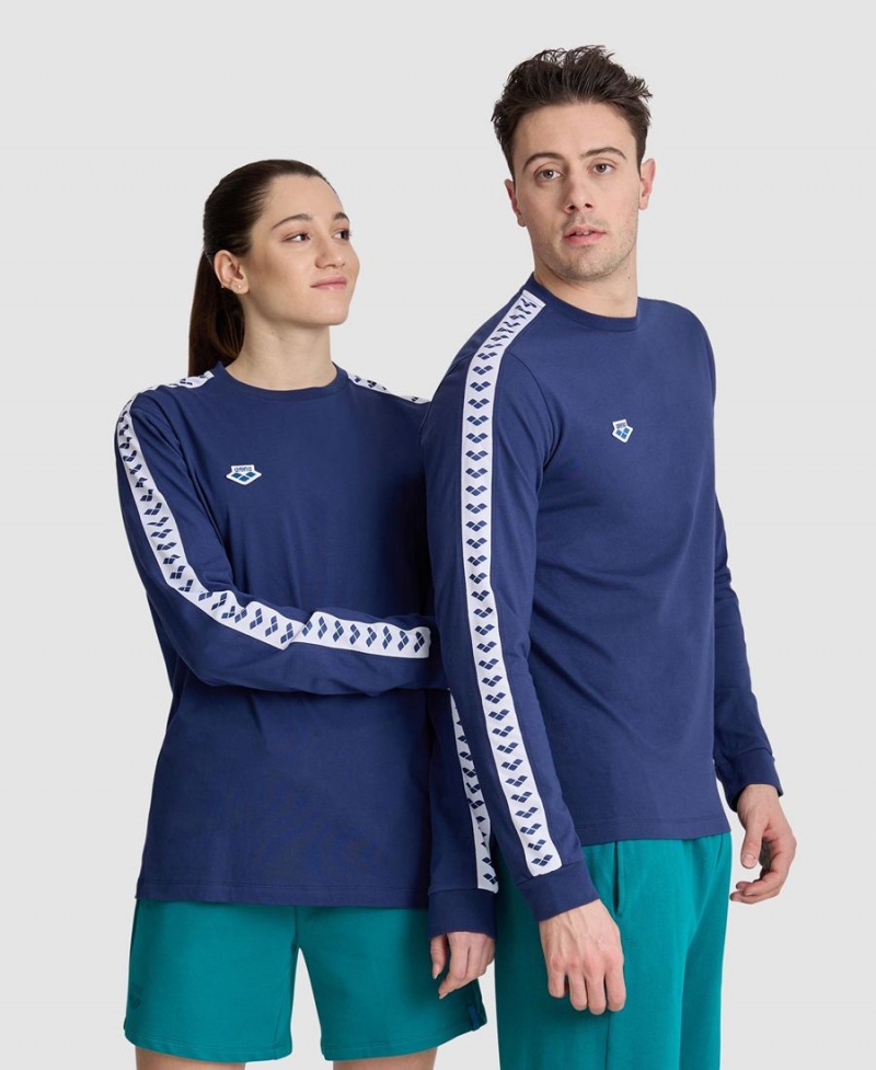 Bleu Marine T-Shirt Arena Icons Long Sleeve - TGG-9883357