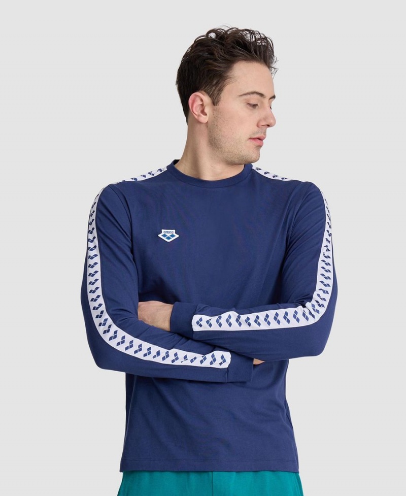 Bleu Marine T-Shirt Arena Icons Long Sleeve - TGG-9883357