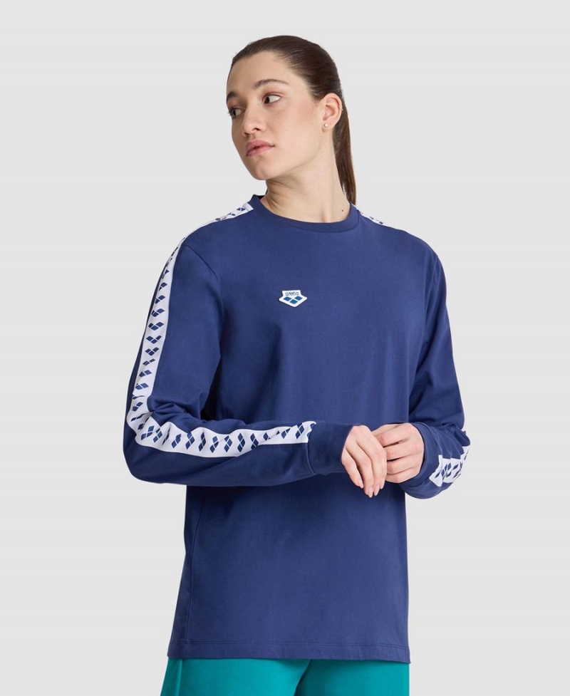 Bleu Marine T-Shirt Arena Icons Long Sleeve - TGG-9883357