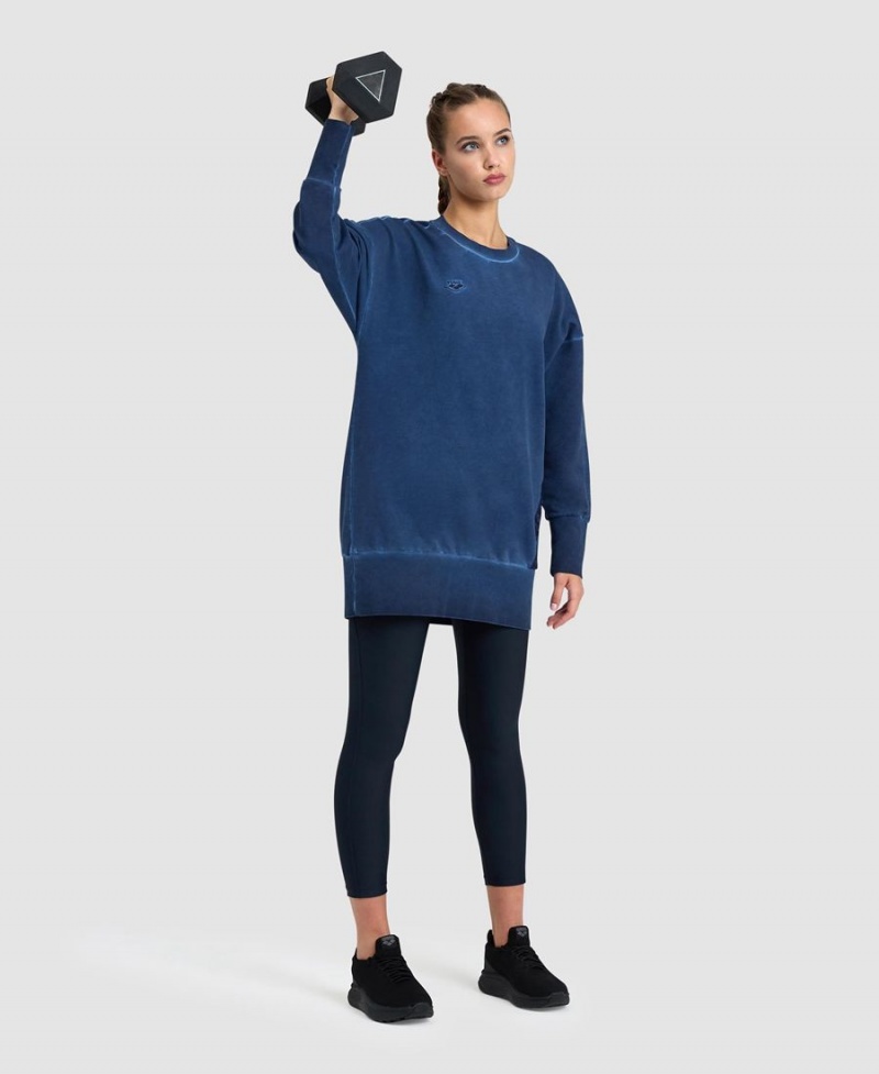 Bleu Marine Sweatshirt Arena Icons Oversized Crewneck - XQW-5087231