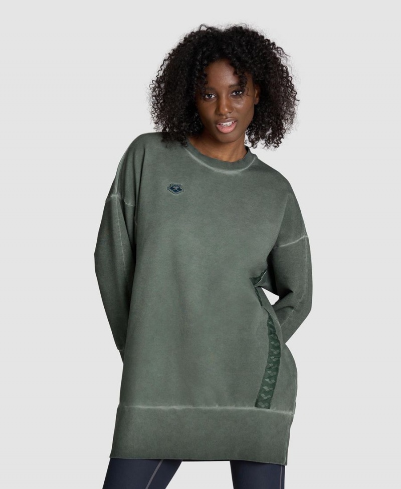 Vert Olive Sweatshirt Arena Icons Oversized Crewneck - JPO-0038952