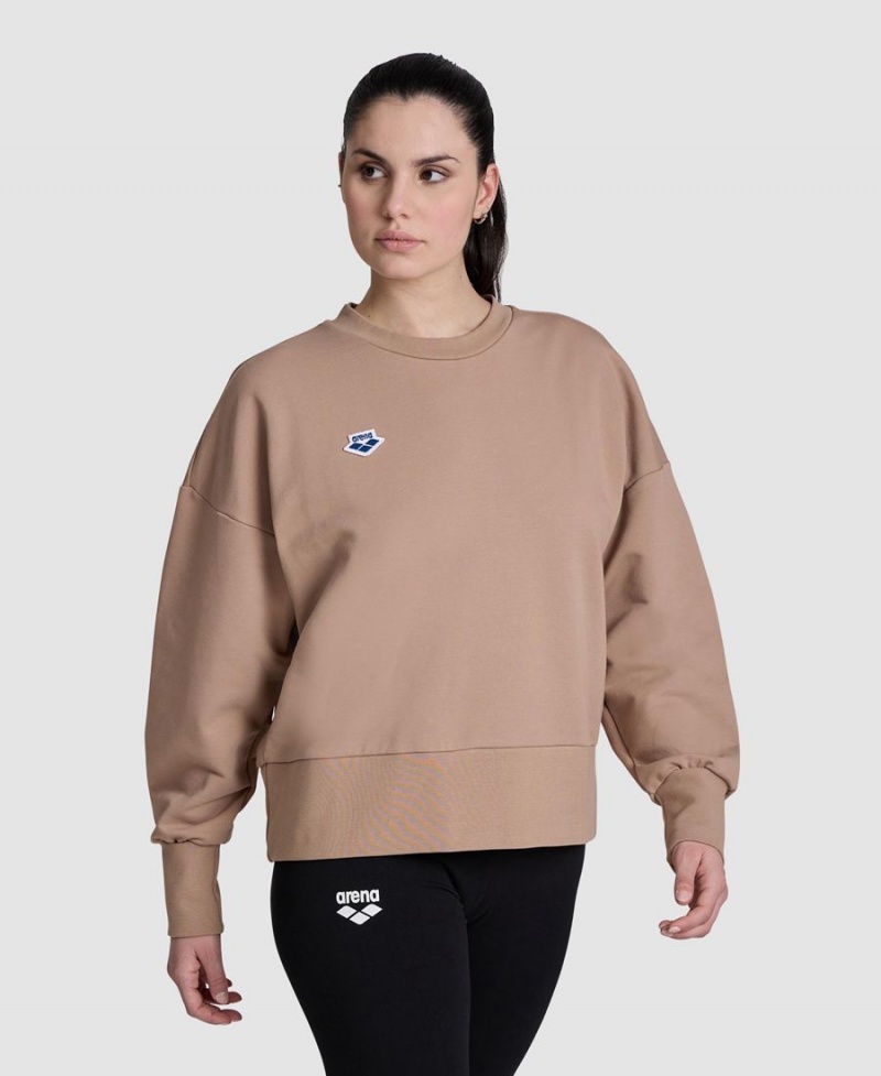 Kaki Sweatshirt Arena Oversized Crew Neck - ZCR-5392491