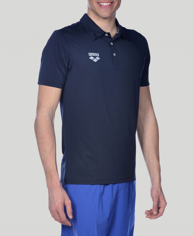 Bleu Marine Polo Arena Team Line Tech Corta Sleeve - RZV-4490910