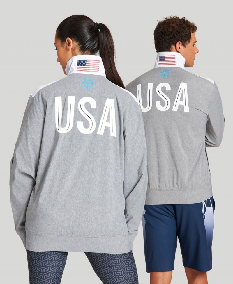 Grise Blanche Veste Arena USA Swimming Team Kit OG Demin Warm Up - AYY-2713252