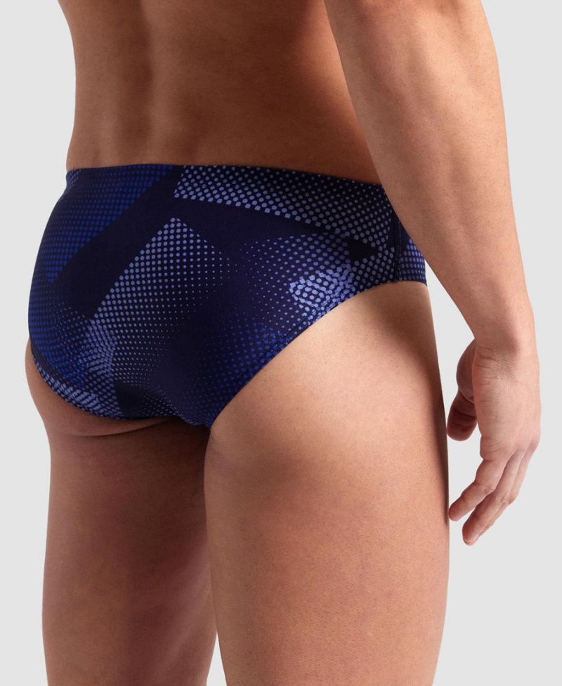 Bleu Marine Slip de Bain Arena Halftone - QRN-6071510