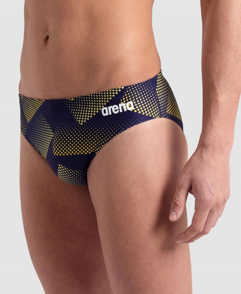 Bleu Marine Jaune Slip de Bain Arena Halftone - WKQ-3495944