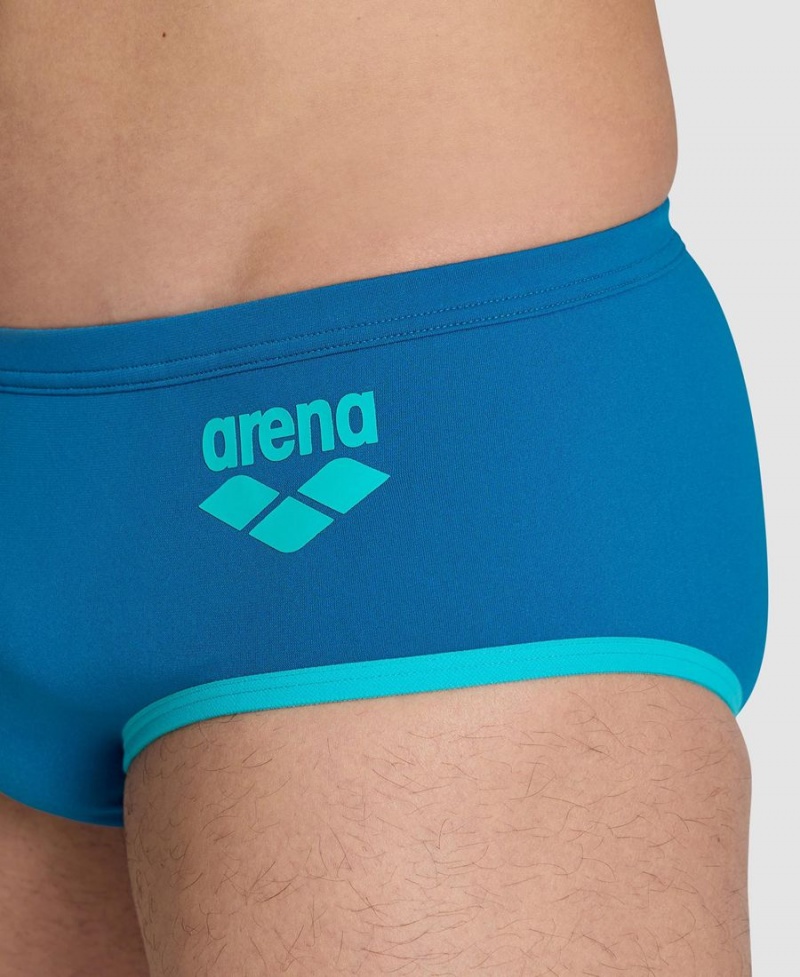 Bleu Turquoise Slip de Bain Arena One Big Logo - IDS-6212224