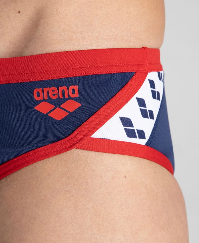 Bleu Marine Rouge Slip de Bain Arena Team Stripe - LKX-3806322