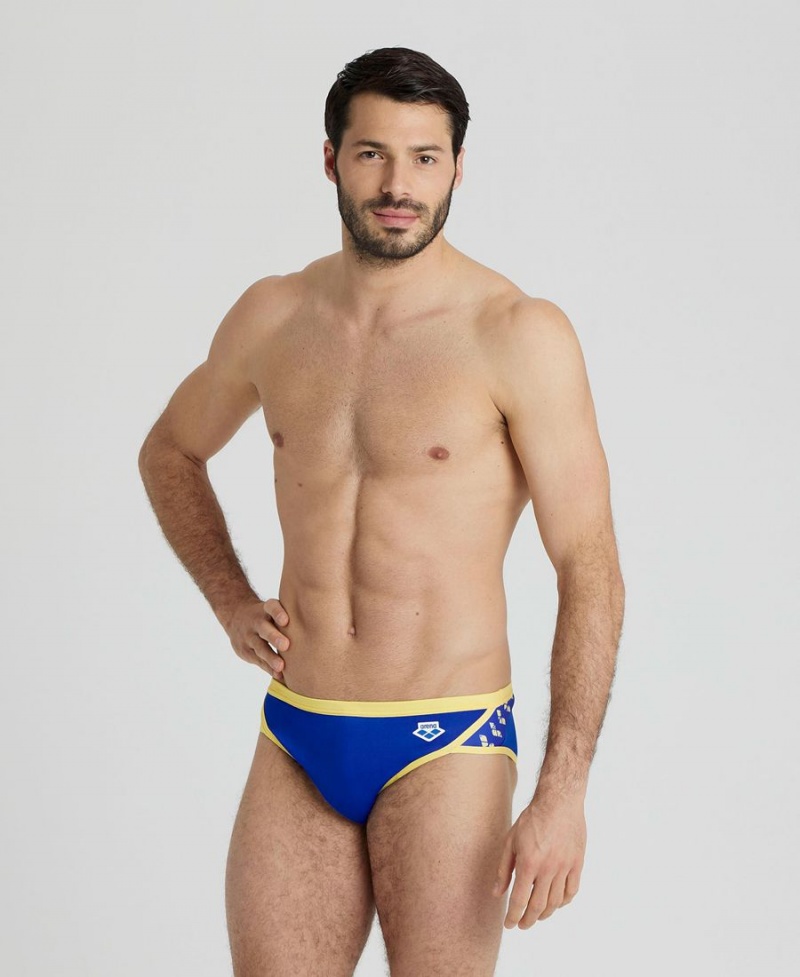 Bleu Jaune Slip de Bain Arena Icons - BVK-6398119