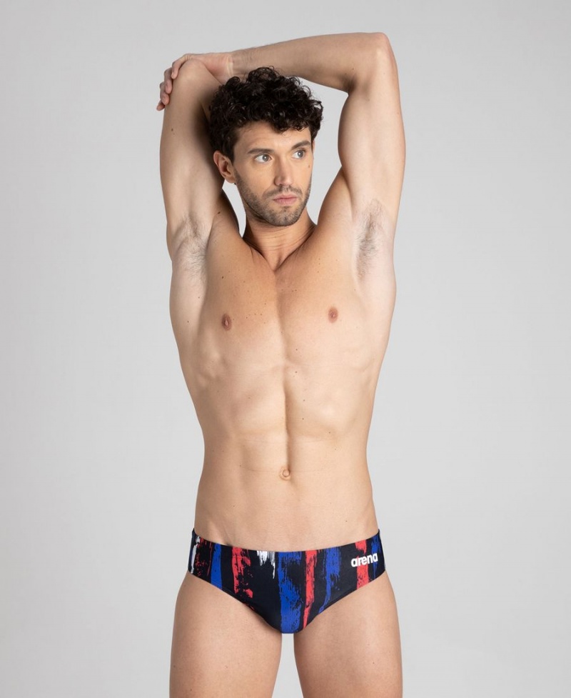 Noir Rouge Multicolore Slip de Bain Arena Team Painted Stripes - DKX-7667975