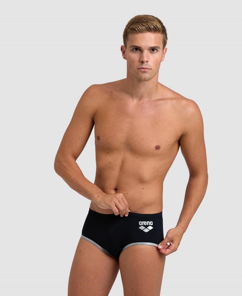 Noir Argent Slip de Bain Arena One Big Logo - YIL-1478504