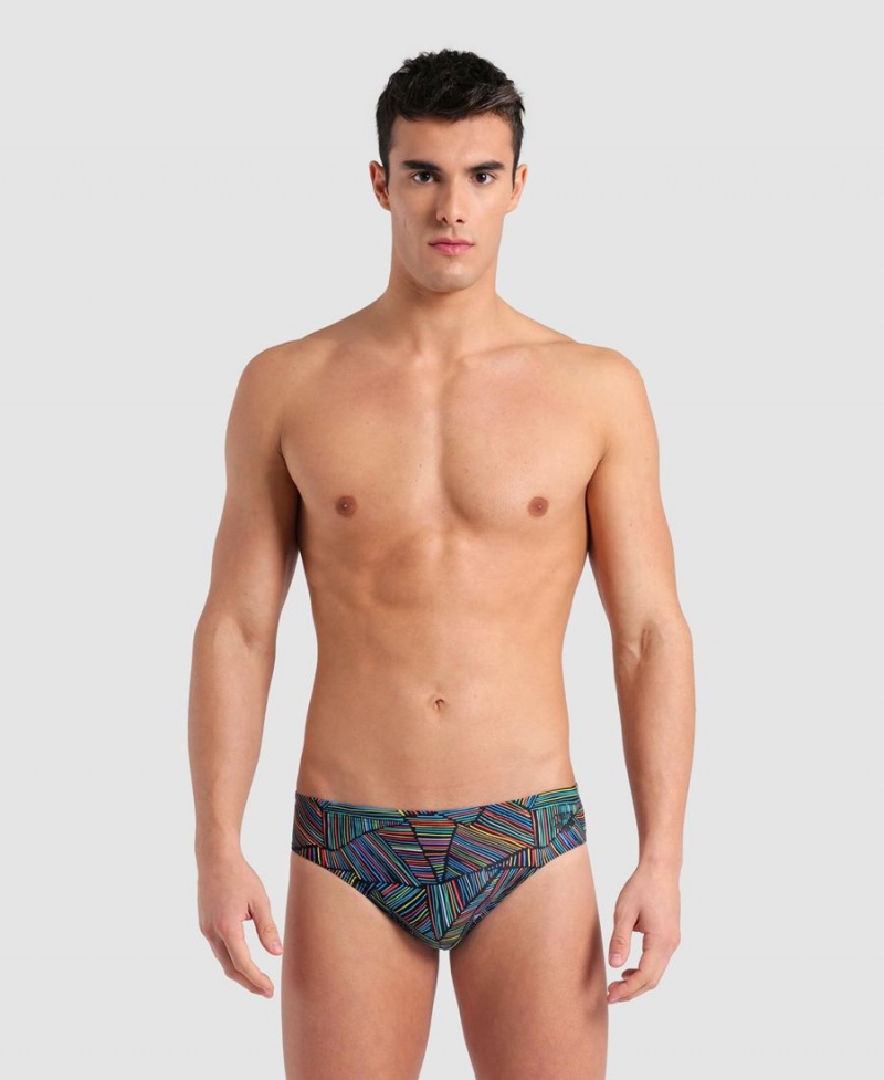 Noir Multicolore Slip de Bain Arena Overview - DGY-2587278