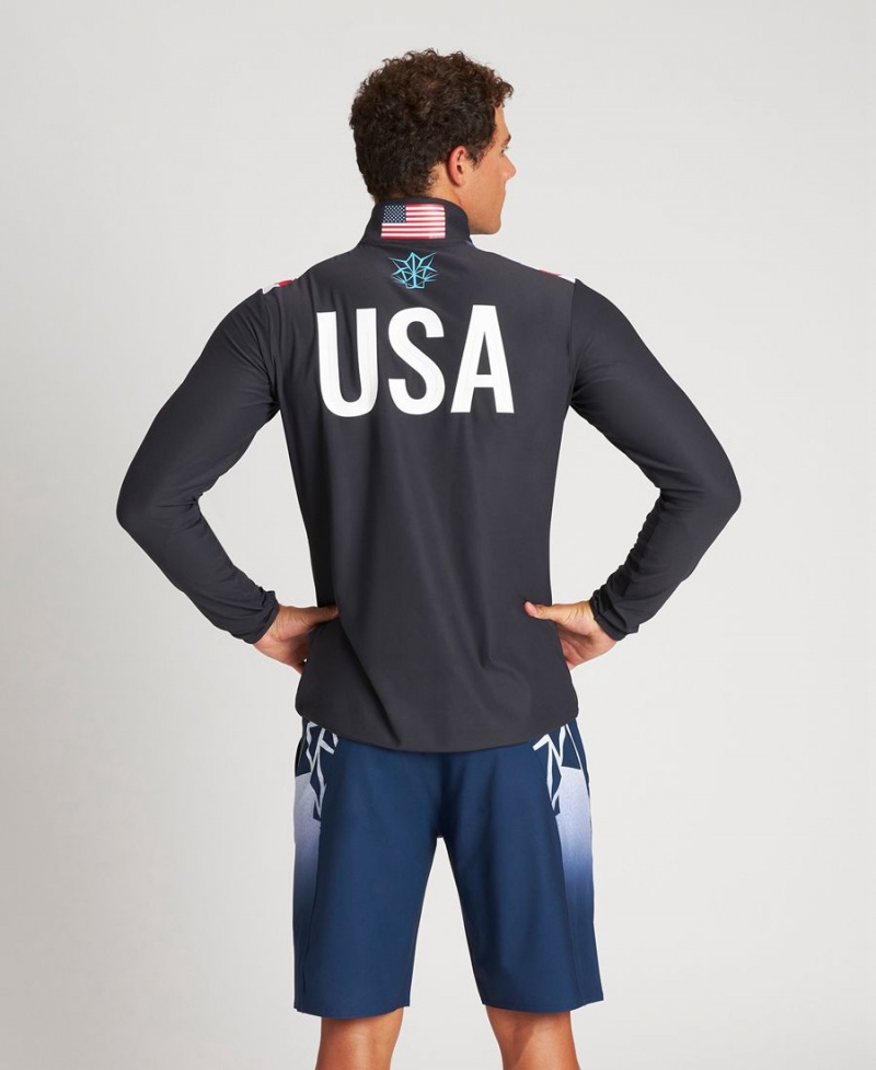 Noir T-Shirt Arena USA Swimming Team Kit Half Zip - VRE-4646506