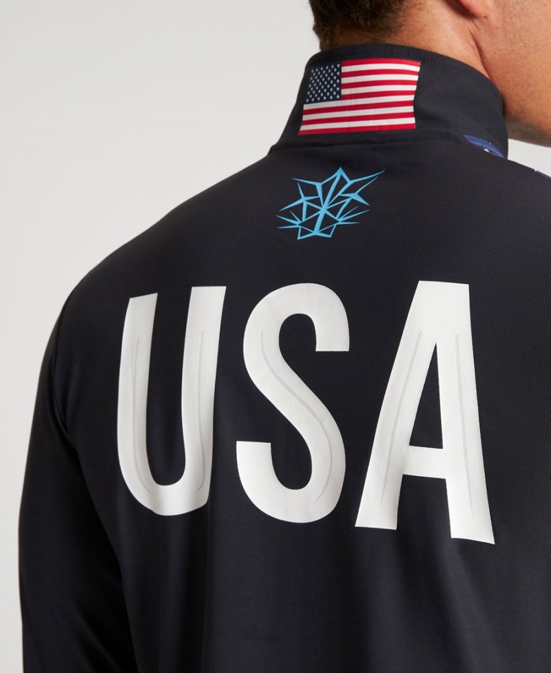 Noir T-Shirt Arena USA Swimming Team Kit Half Zip - VRE-4646506