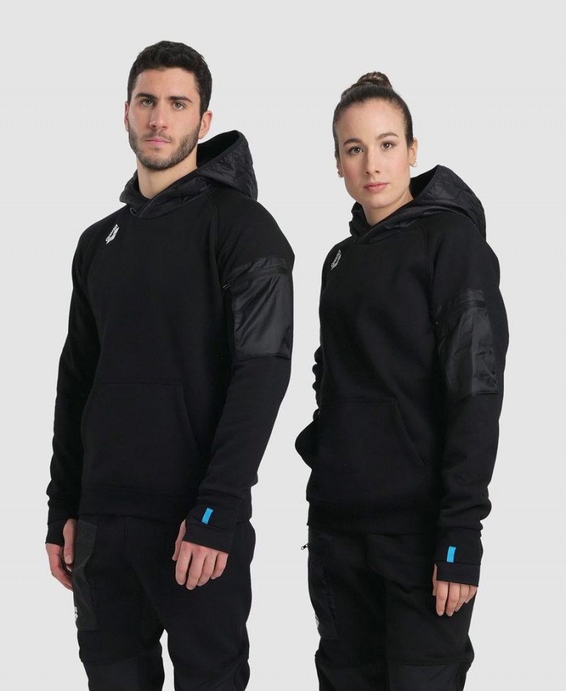 Noir Sweatshirt Arena Encapuchonné Tech - QAT-4267128