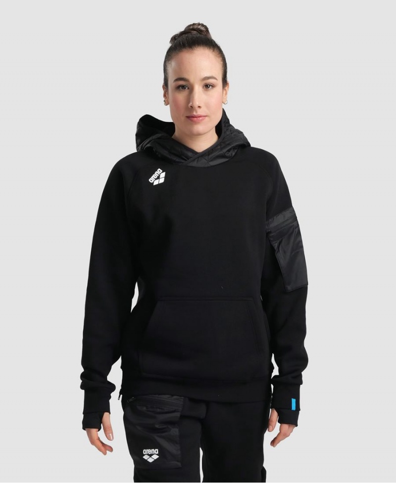 Noir Sweatshirt Arena Encapuchonné Tech - QAT-4267128