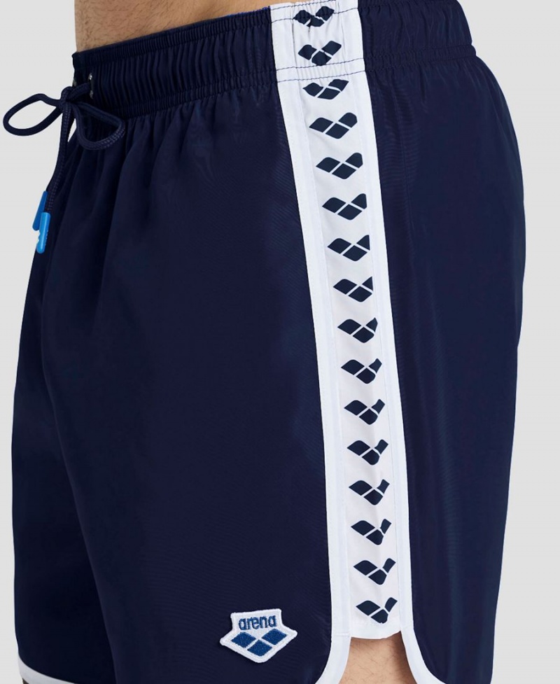 Bleu Marine Blanche Short Arena Icons Team Stripe - JOA-0900160