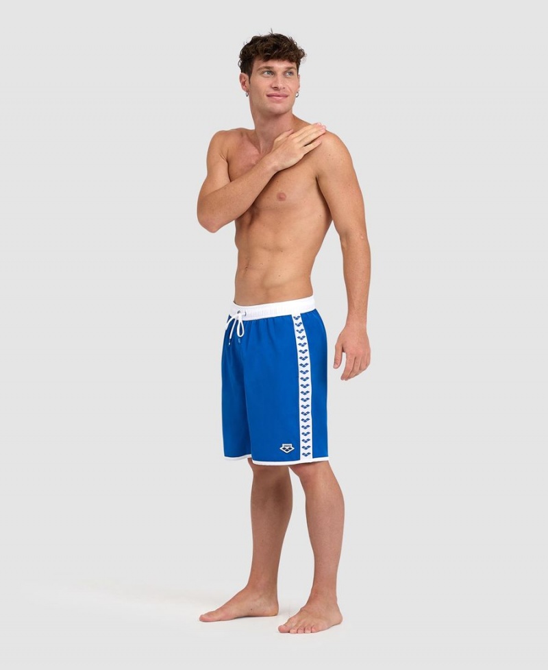 Bleu Blanche Short Arena Icons Team Stripe Bermuda - JEP-1344984