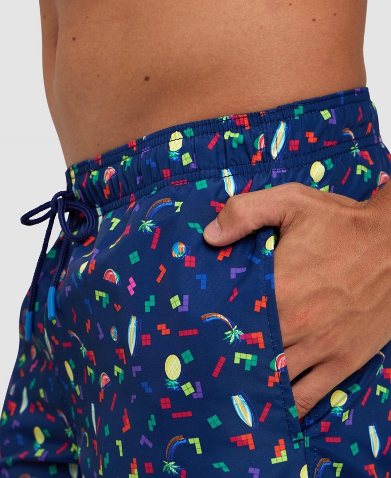 Bleu Marine Multicolore Short Arena Allover Beach - BDL-1015278