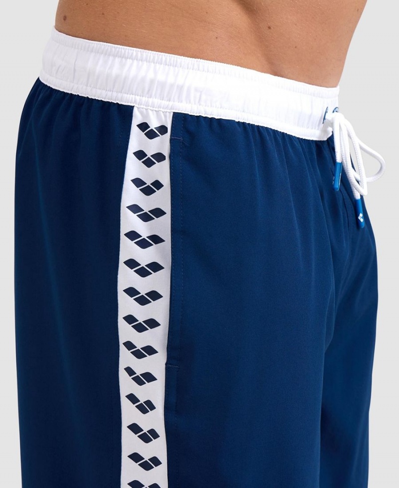 Bleu Marine Blanche Short Arena Icons Team Stripe Bermuda - UNG-2210869