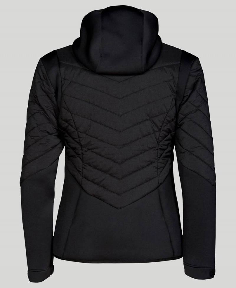 Noir Veste Arena Encapuchonné Half-Matelassé - MNK-8012330