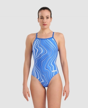 Bleu Multicolore Maillot de Bain Arena Marbled Lightdrop Back - UAV-7998749