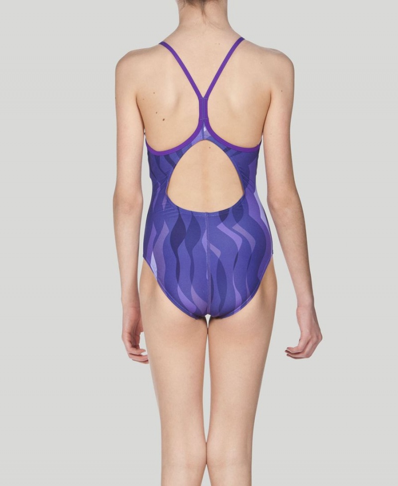 Violette Maillot de Bain Arena Wavy D'eau Youth Light Drop Back - MYK-4249788