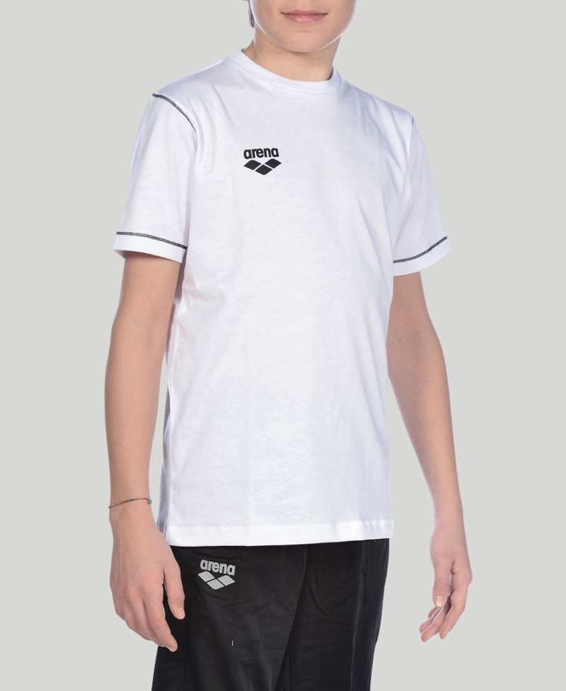 Blanche T-Shirt Arena Youth Team Line Corta Sleeve - SJW-9345313