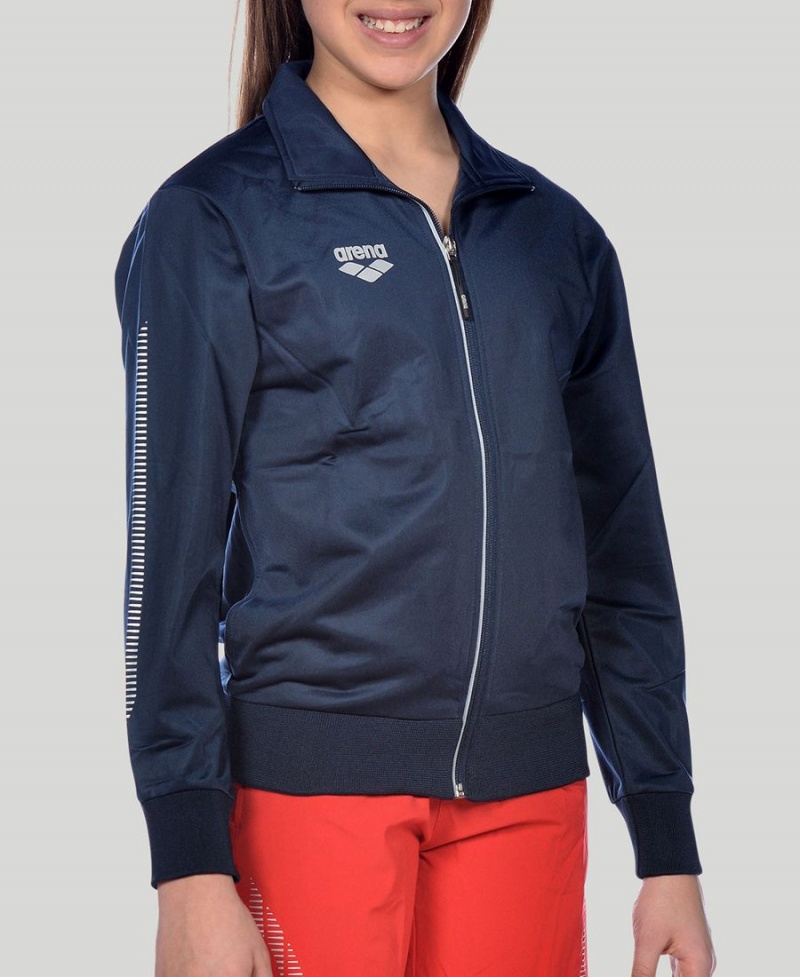 Bleu Marine Veste Arena Youth Team Line Tricoté Poly - DNY-2455023