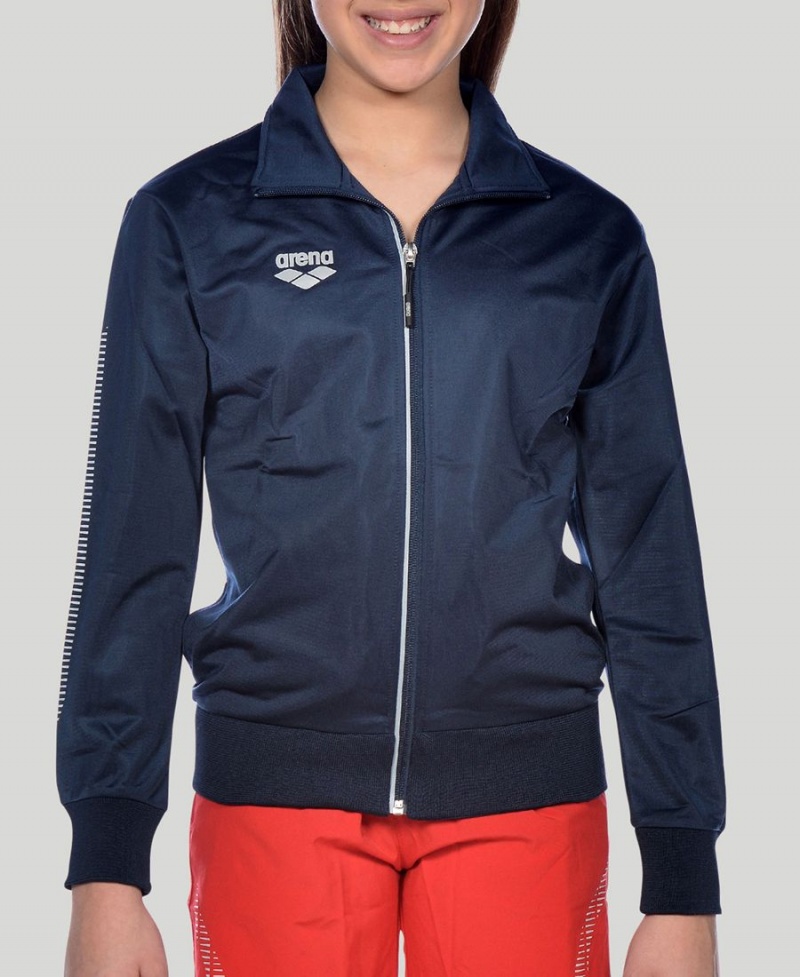 Bleu Marine Veste Arena Youth Team Line Tricoté Poly - DNY-2455023