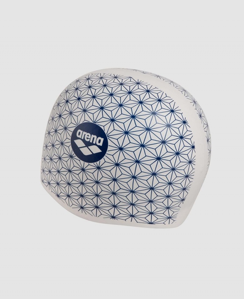 Blanche Bleu Marine Bonnet de Bain Arena Reversible - UJN-4634606