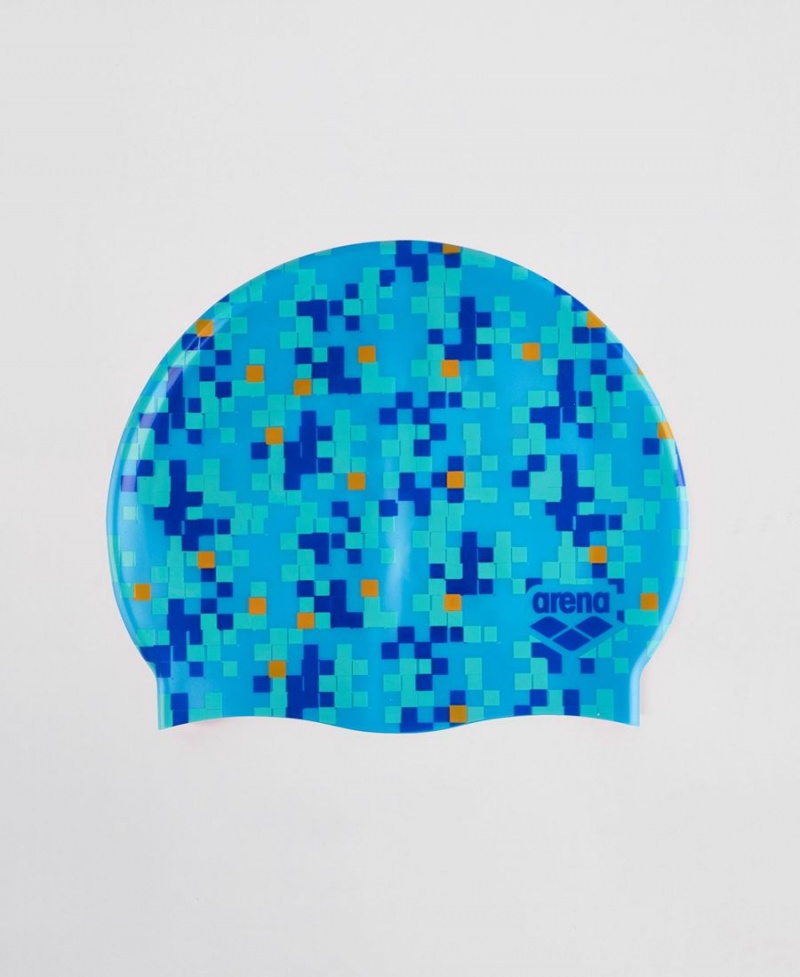 Bleu Multicolore Bonnet de Bain Arena Print Youth - IBY-3851673