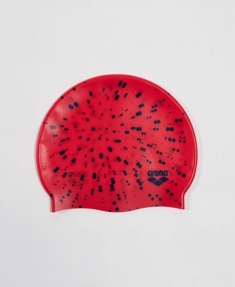 Rouge Bleu Marine Bonnet de Bain Arena Print Youth - UAU-7756521