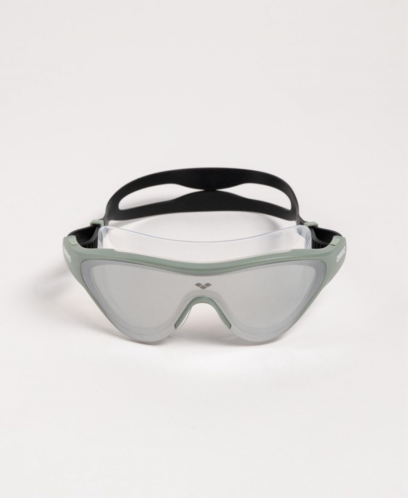 Argent Vert Noir Lunette Natation Arena The One Mirror Mask - AQU-3779497