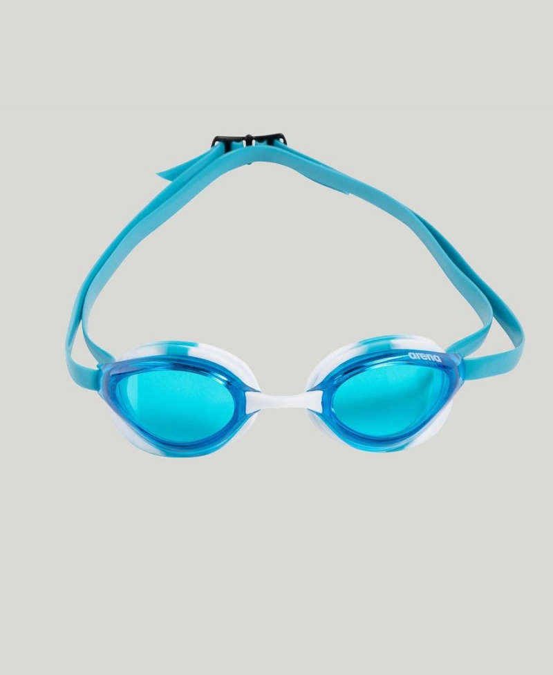 Bleu Blanche Lunette Natation Arena Python - NQJ-1432589