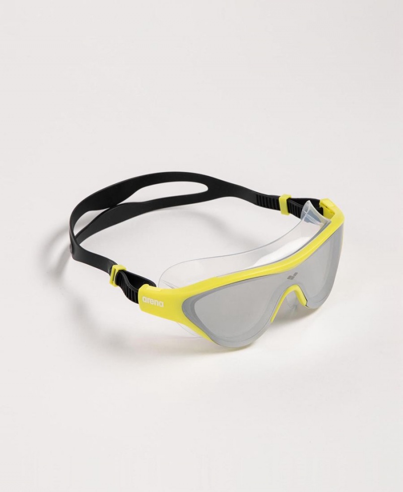 Argent Jaune Noir Lunette Natation Arena The One Mirror Mask - JQL-6058964