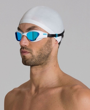 Bleu Blanche Noir Lunette Natation Arena The One Mirror - TOA-8796526