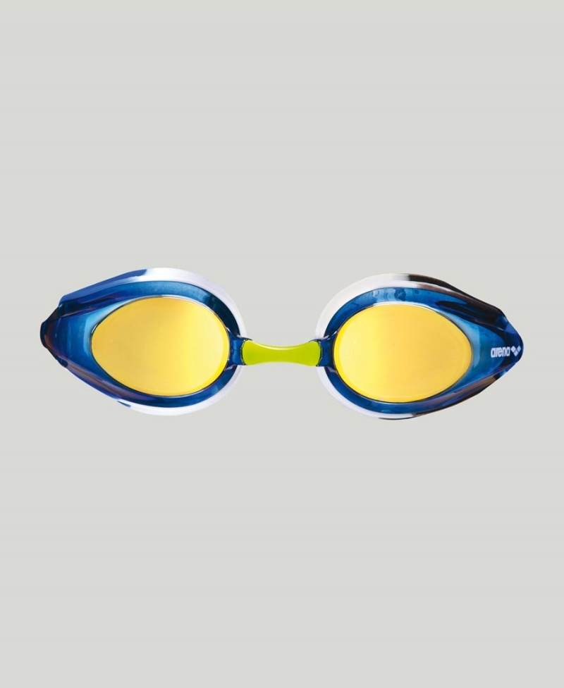 Jaune Bleu Noir Lunette Natation Arena Tracks Mirror - WMW-4346182