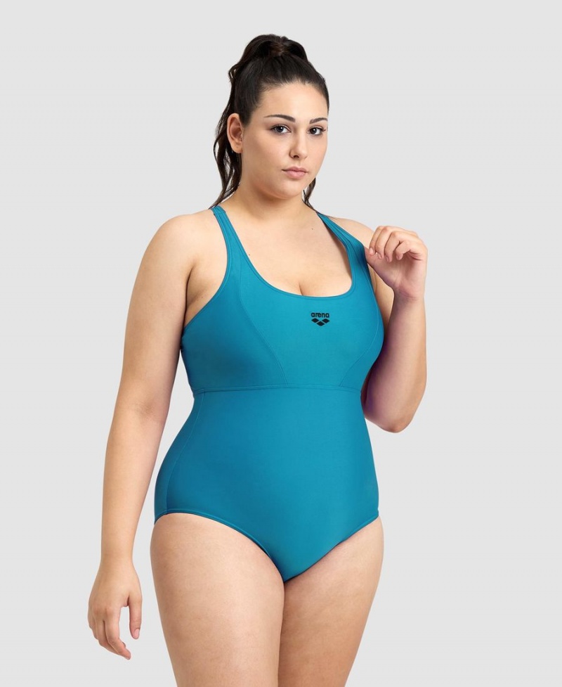 Bleu Maillot de Bain Arena Solid Control Pro Back Plus - CIN-6135337