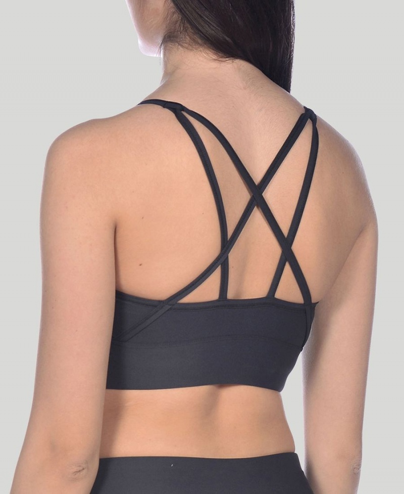 Noir Soutien Gorge Sport Arena Gym Cross Straps - ZQD-1193730