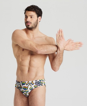 Blanche Multicolore Slip de Bain Arena Pride Print of the Month - GWI-0970325