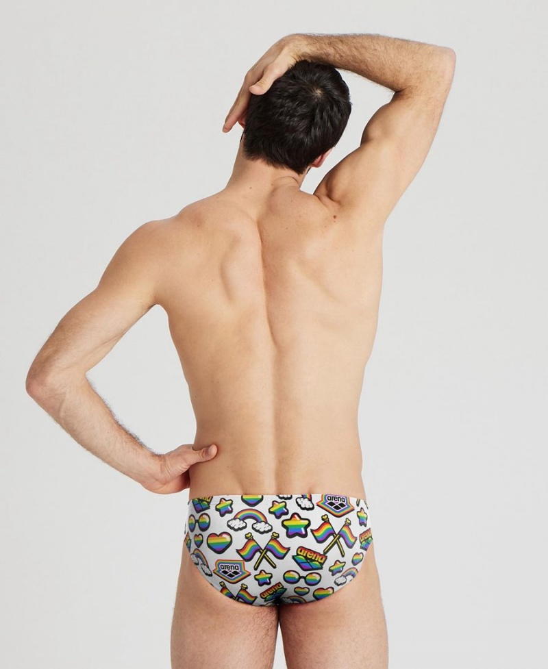 Blanche Multicolore Slip de Bain Arena Pride Print of the Month - GWI-0970325