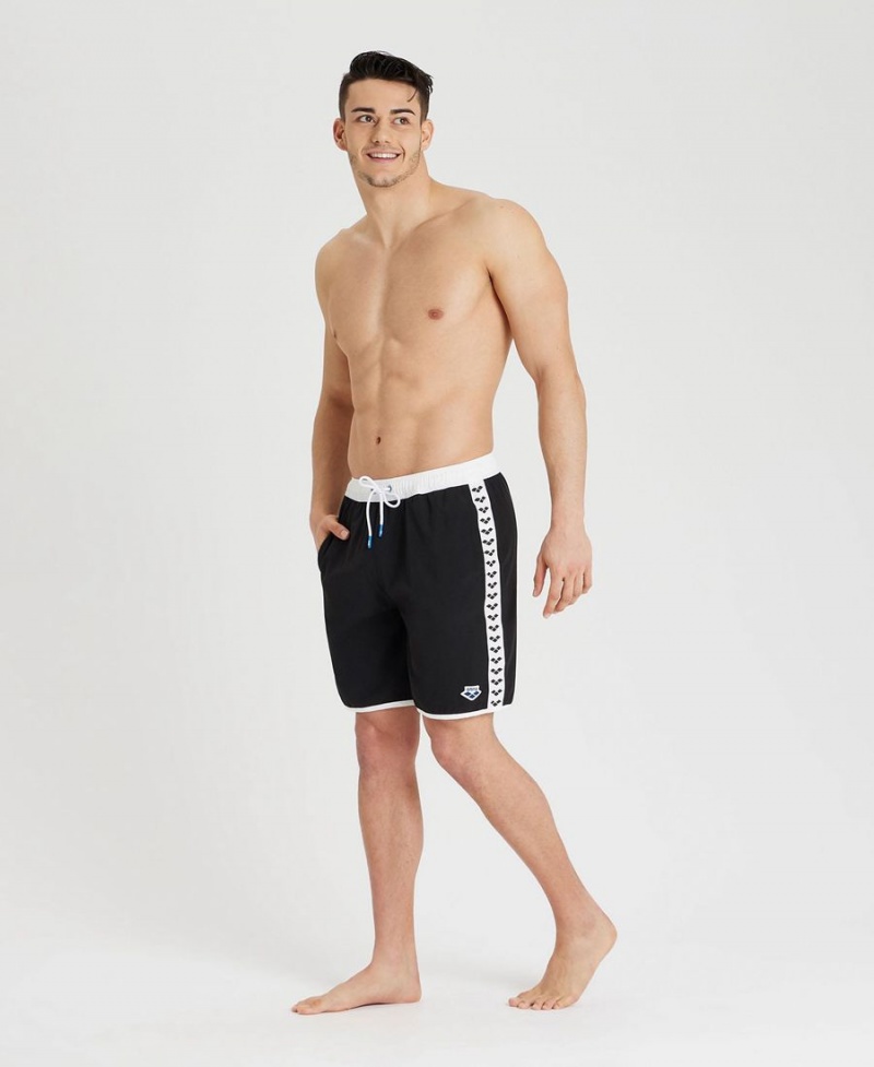 Noir Blanche Short Arena Icons Team Stripe Bermuda - NHD-4315214