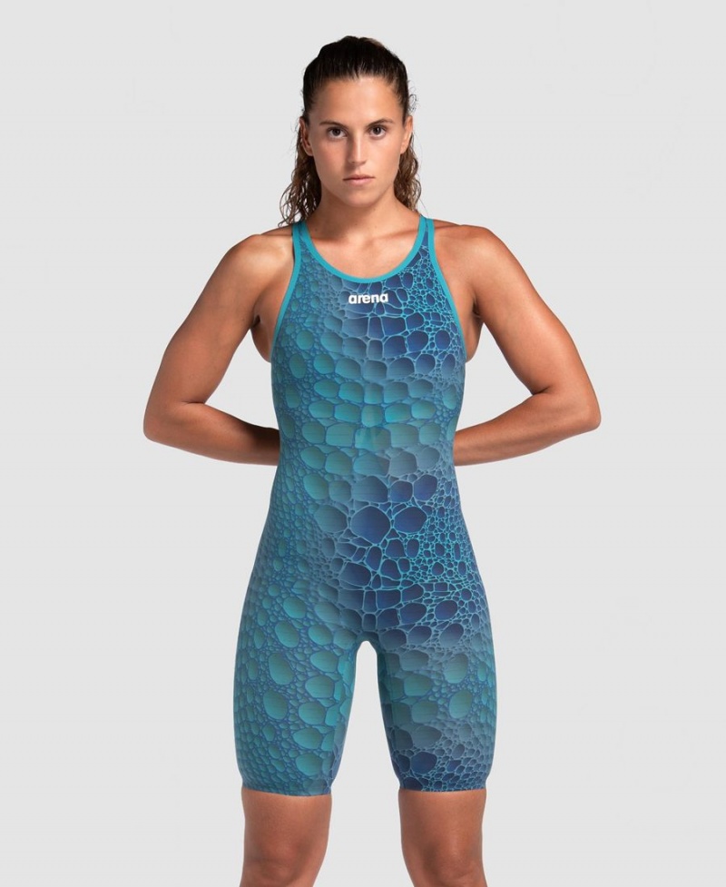 Bleu Multicolore Combinaison Natation Arena Powerskin Carbon Air2 Limited Edition Open Back - TRW-1198348